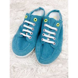 Vionic Beach Breeze Slip On Terry Cloth Teal Blue / Lake Blue Vegan Sneakers 7